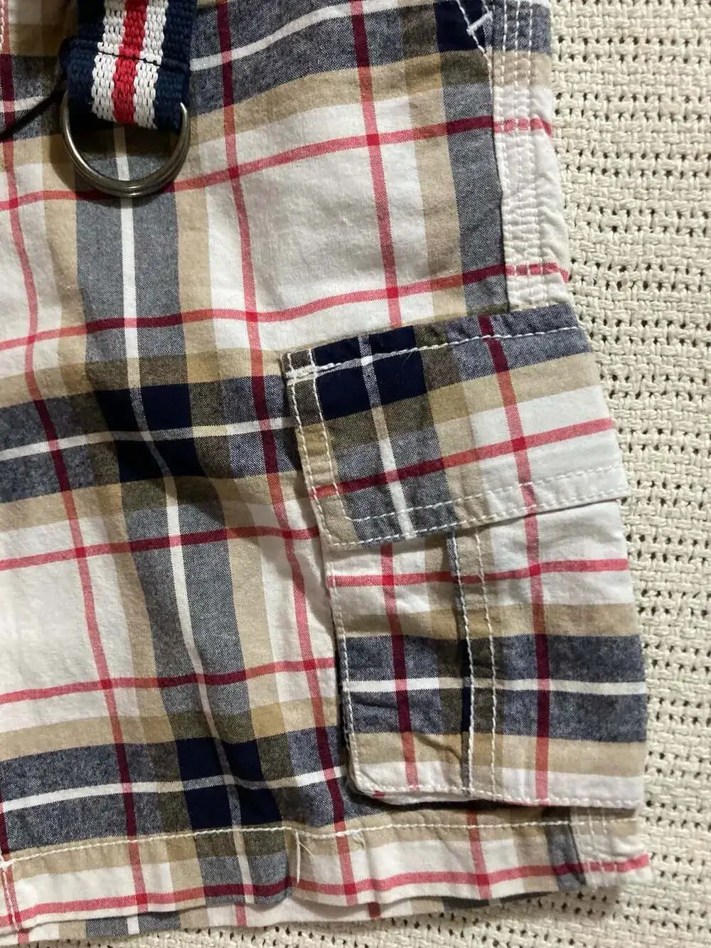 Gymboree Boys Plaid Cargo Shorts with Belt Classic Fit